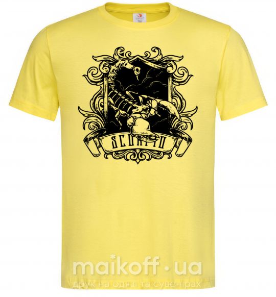 Мужская футболка Скорпион с черепом Лимонный фото