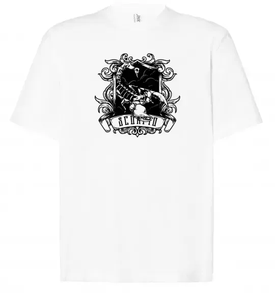 Футболка Оверсайз Скорпіон з черепом Белый фото