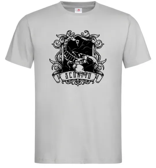 Чоловіча футболка Скорпіон з черепом Сірий фото