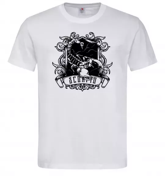 Чоловіча футболка Скорпіон з черепом Білий фото