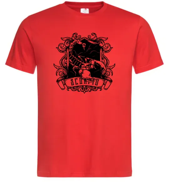 Чоловіча футболка Скорпіон з черепом Червоний фото