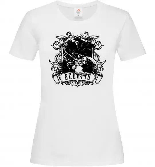 Женская футболка Скорпіон з черепом Белый фото