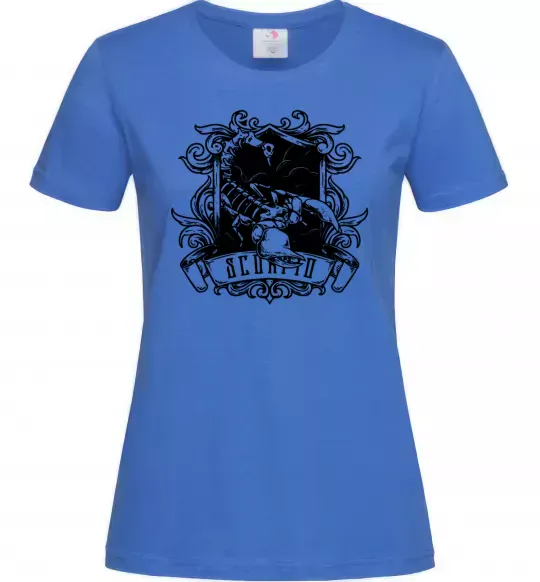 Женская футболка Скорпіон з черепом Ярко-синий фото