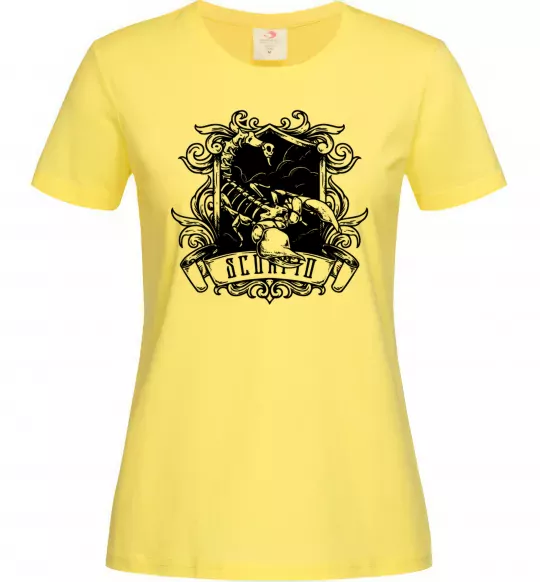 Женская футболка Скорпіон з черепом Лимонный фото