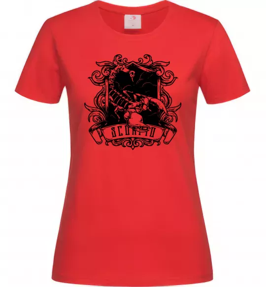 Женская футболка Скорпіон з черепом Красный фото
