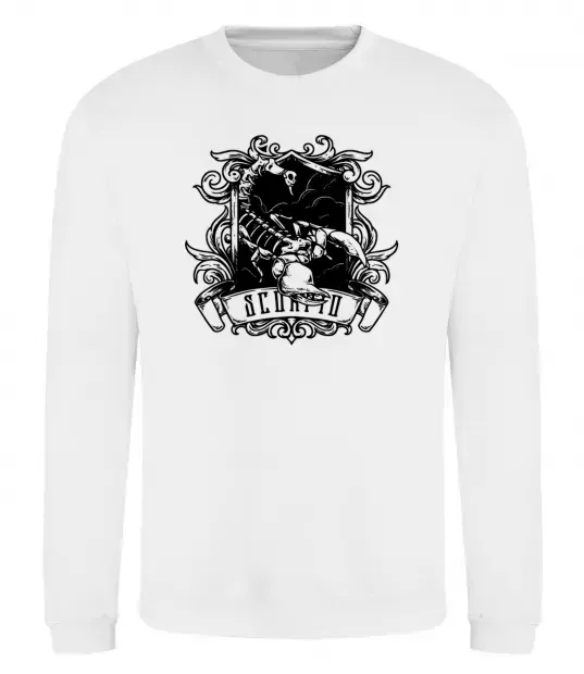 Світшот Скорпіон з черепом Білий фото