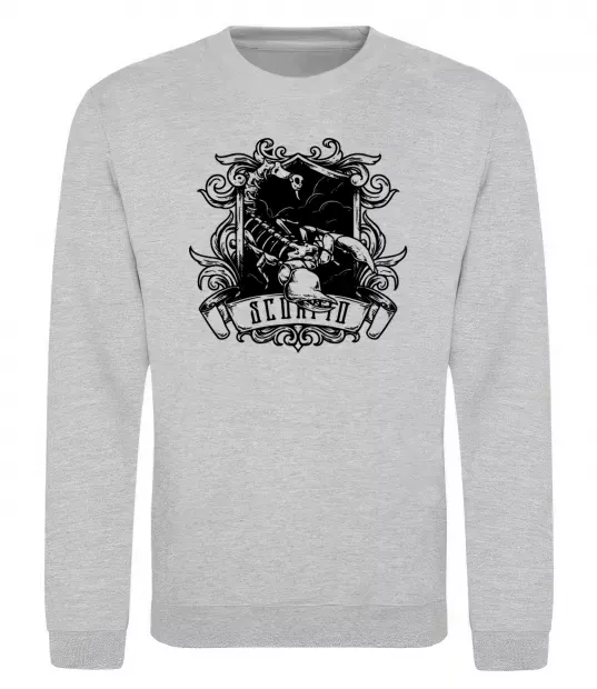 Світшот Скорпіон з черепом Сірий меланж фото