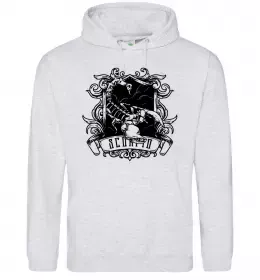 Чоловіча толстовка (худі) Скорпіон з черепом Сірий меланж фото