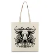 Еко-сумка Телець череп Бежевий Еко-сумка Телець череп Бежевий фото