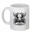 Чашка керамическая Телець череп Белый фото