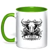 Чашка з кольоровою ручкою Телець череп Лаймовий Чашка з кольоровою ручкою Телець череп Лаймовий фото