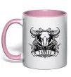 Чашка с цветной ручкой Телець череп Нежно розовый Чашка с цветной ручкой Телець череп Нежно розовый фото