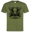 Мужская футболка Телець череп Оливковый Мужская футболка Телець череп Оливковый фото