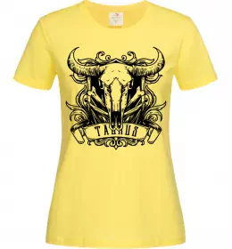 Жіноча футболка Телець череп Лимонний фото