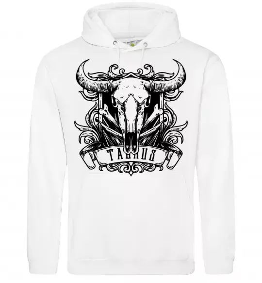 Чоловіча толстовка (худі) Телець череп Білий фото