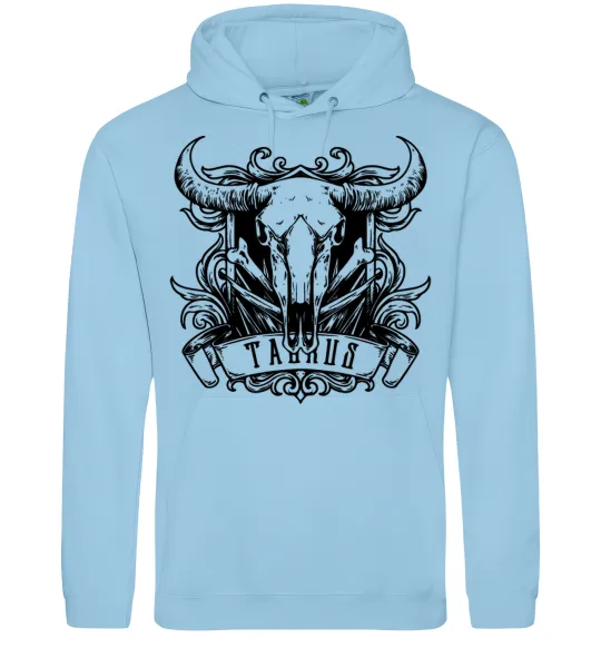 Чоловіча толстовка (худі) Телець череп Блакитний фото