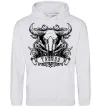 Женская толстовка (худи) Телець череп Серый меланж фото