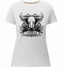 Женская премиум футболка Телець єдиноріг Белый фото