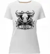 Женская премиум футболка Телець череп Белый фото
