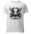 Мужская премиум футболка Телець череп Белый фото