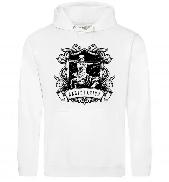 Женская толстовка (худи) Стрілець скелет Белый фото