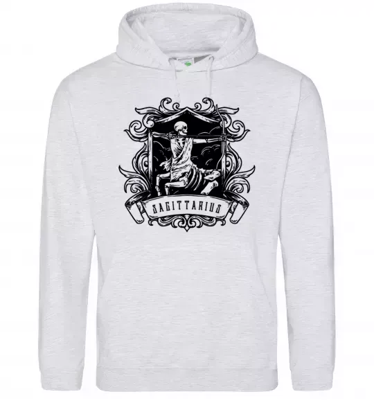 Женская толстовка (худи) Стрілець скелет Серый меланж фото