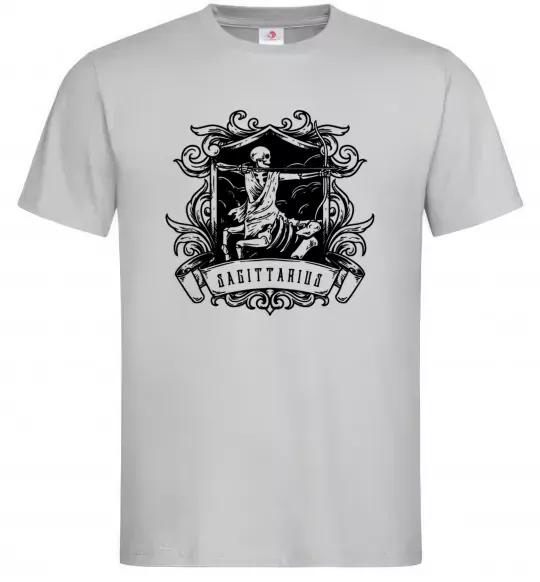 Мужская футболка Стрілець скелет Серый фото