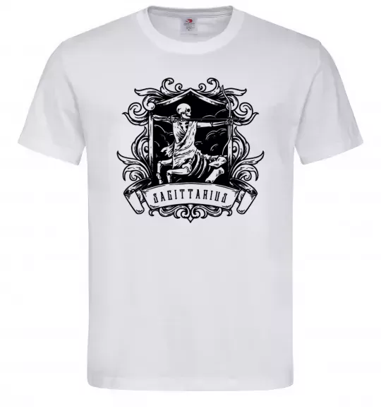 Мужская футболка Стрілець скелет Белый фото