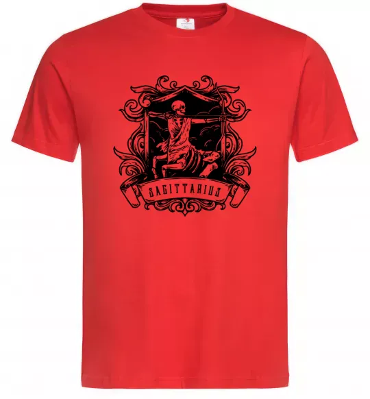 Мужская футболка Стрілець скелет Красный фото