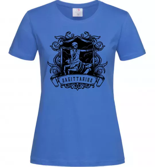 Женская футболка Стрілець скелет Ярко-синий фото