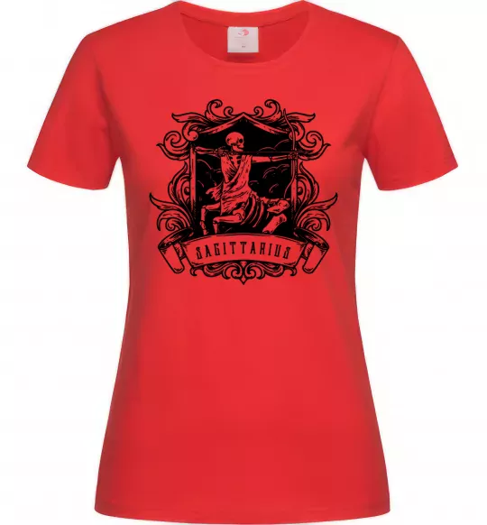 Женская футболка Стрілець скелет Красный фото