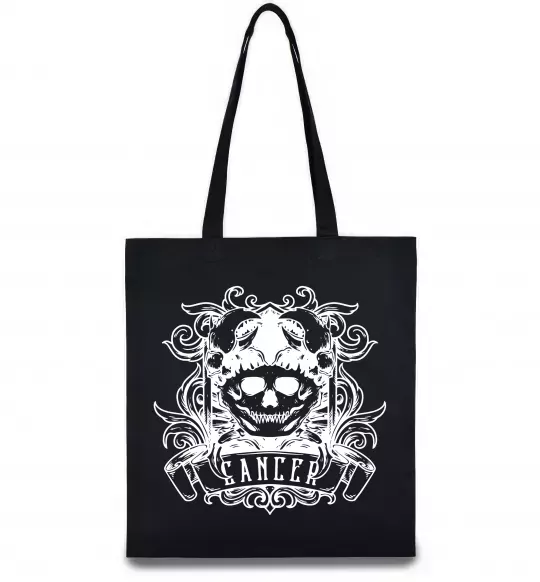 Еко-сумка Рак череп Чорний фото