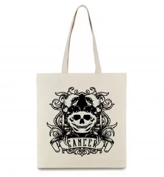 Еко-сумка Рак череп Бежевий фото
