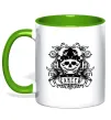 Чашка с цветной ручкой Рак череп Лаймовый фото