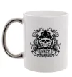 Чашка с цветной ручкой Рак череп Серебро фото