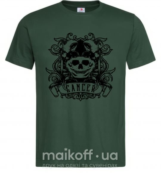 Мужская футболка Рак череп Темно-зеленый фото