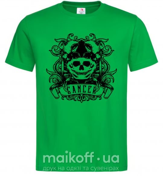 Мужская футболка Рак череп Зеленый фото
