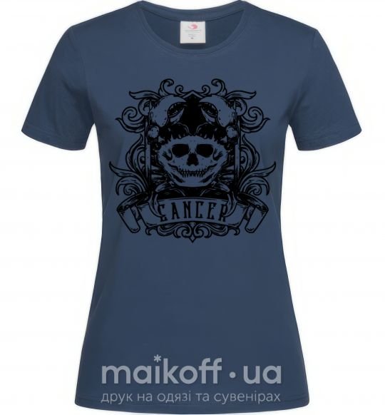 Женская футболка Рак череп Темно-синий фото