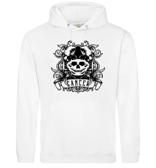 Чоловіча толстовка (худі) Рак череп Білий фото