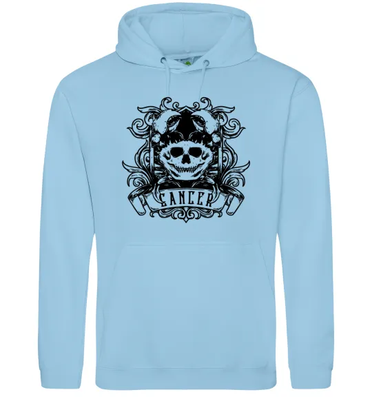 Чоловіча толстовка (худі) Рак череп Блакитний фото
