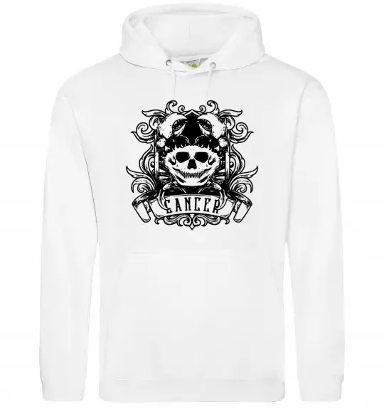 Жіноча толстовка (худі) Рак череп Білий фото