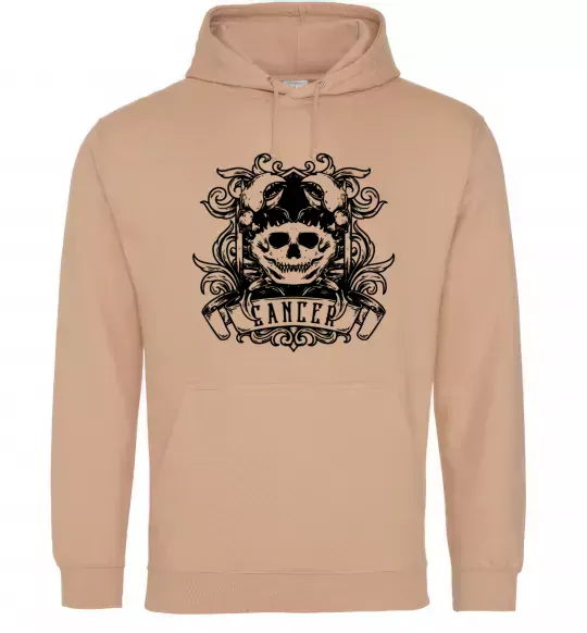 Жіноча толстовка (худі) Рак череп Пісочний фото