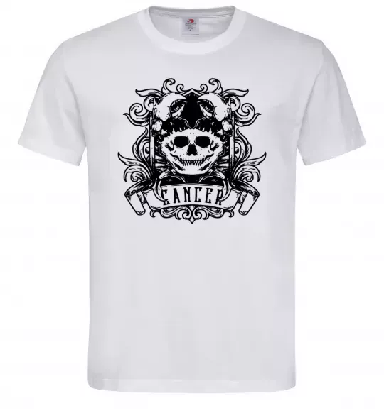 Мужская футболка Рак череп Белый фото