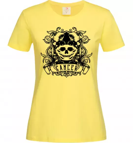Женская футболка Рак череп Лимонный фото