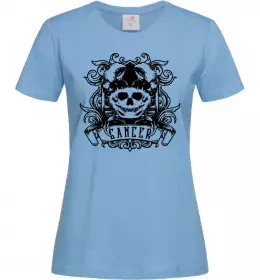 Женская футболка Рак череп Голубой фото