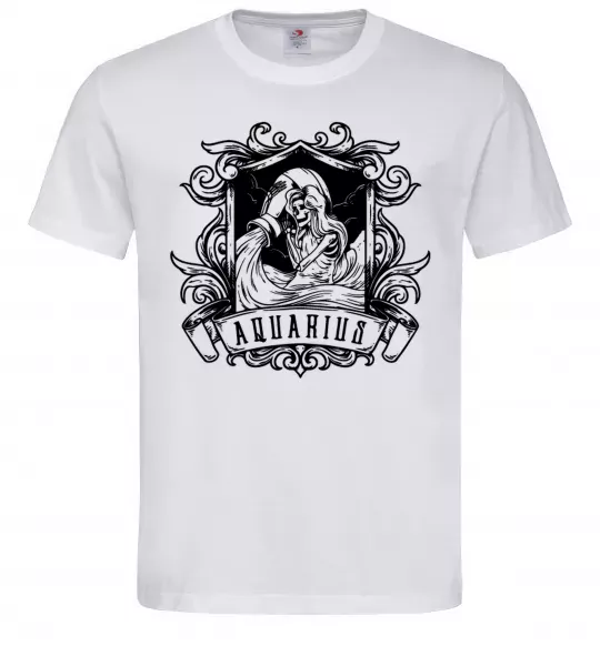 Мужская футболка Водолій скелет Белый фото