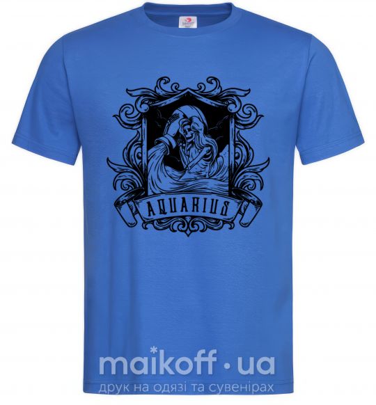 Мужская футболка Водолей скелет Ярко-синий фото