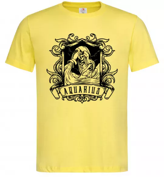 Мужская футболка Водолій скелет Лимонный фото
