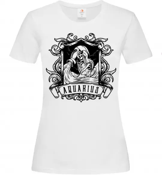 Жіноча футболка Водолій скелет Білий фото
