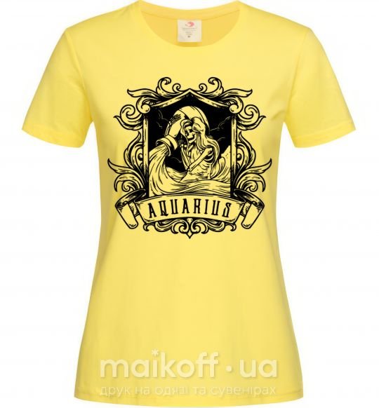 Женская футболка Водолей скелет Лимонный фото